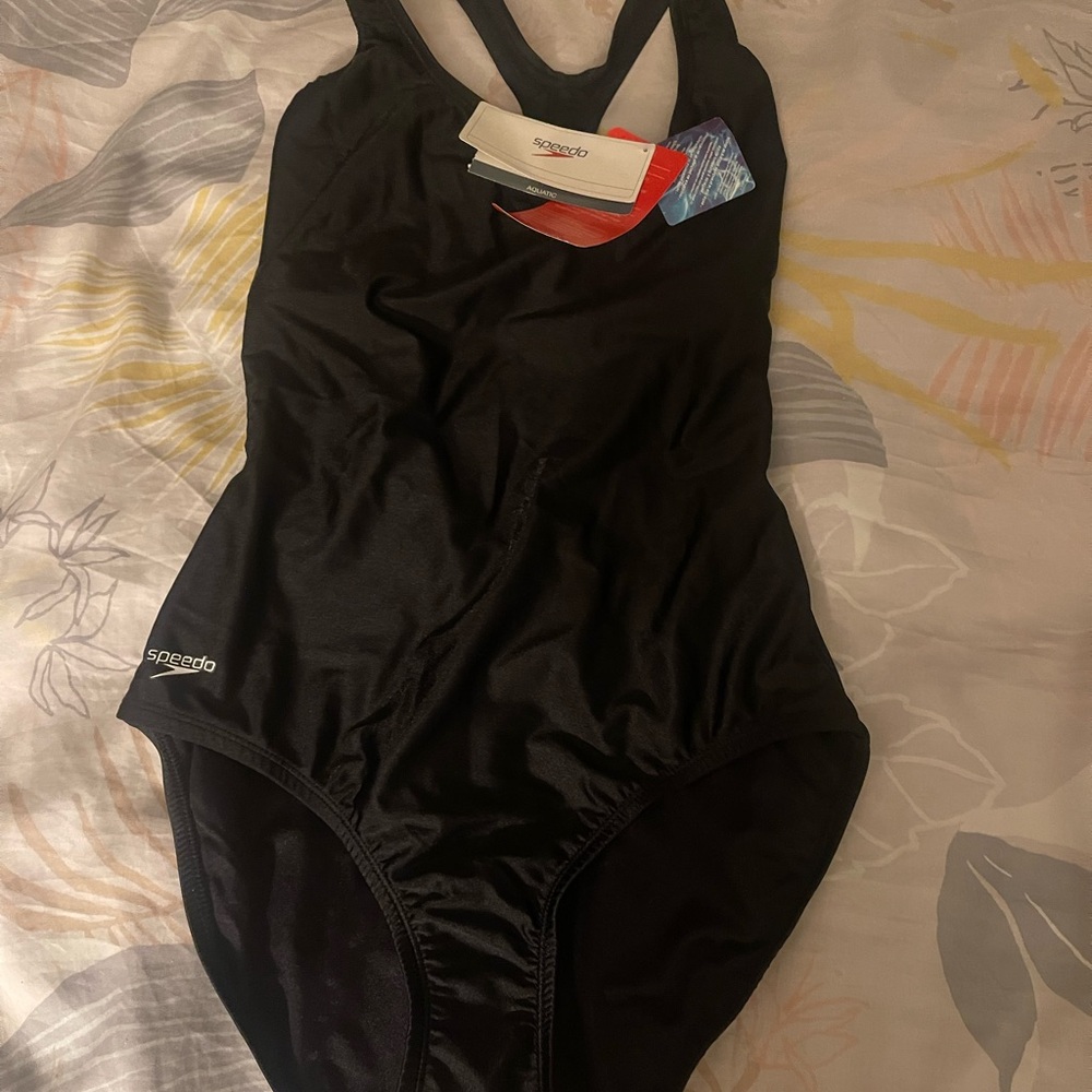 Speedo Black One Piece Athletic Swimsuit